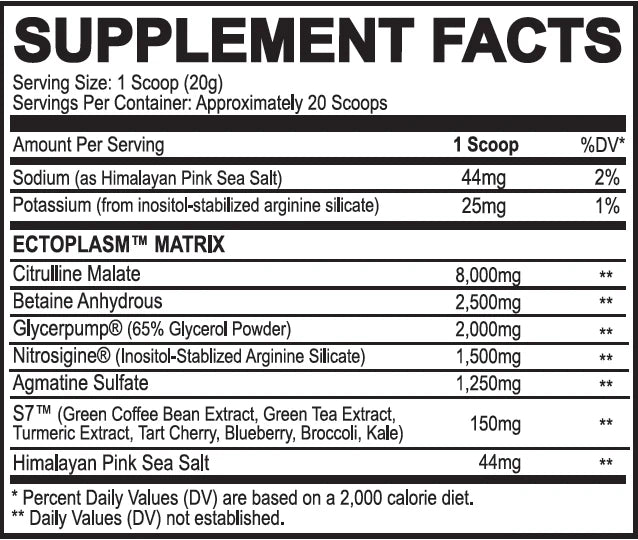 Ecto Plasm Non-Stim Pump Pre-Workout